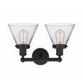 thumbnail image 2 of 616-2W-BK-G42 Innovations Lighting Cone - 2 Light Bath Vanity In Industrial Style-10 Inches Tall and 15.5 Inches Wide-Matte Black Finish-Clear Glass, 2 of 2
