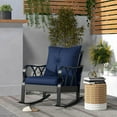 thumbnail image 3 of Spaco Outdoor Wicker Rocking Chair with Padded Cushions, Rattan Porch Rocker Chair with Armrest, Aluminum Furniture for Outdoor as Backyard, Lawn, Garden, Navy Blue, 3 of 11
