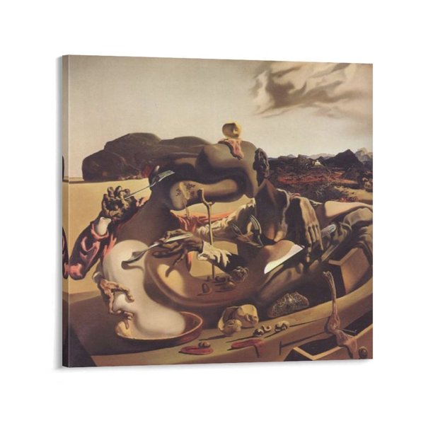 Salvador Dali Impresión Pintura Canibalismo Otoñal Lienzo Arte de Pared Impresiones Póster Regalos Foto Pintura Pósteres Decoración de Habitación Decoración del Hogar 16x16 pulgadas (40x40 cm)