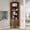Tall-Walnut, variant on Bathroom Corner Storage Cabinet with Sliding Doors, Freestanding Floor Cabinet with Open Shelves for Kitchen, Living Room