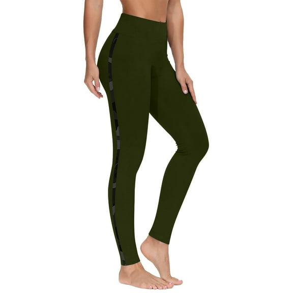 Prolriy Leggings for Women Butt Lifting Booty Tights High Waist Stretchy Pants Yoga Tights Yoga Pants Women Army Green L
