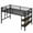 Black-b, variant on Aukfa Metal Twin Loft Bed with Built-in Desk and Closet Rod for Kids Teens, Black