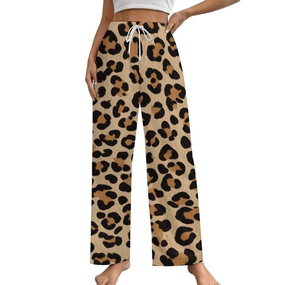 Leopard Print Pattern Pajama Pants Comfortable Elastic Waist Pajamas Fashion Sleepwear Bottoms Plus Size Homewear