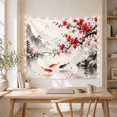 thumbnail image 5 of Red Koi Fish in Misty Mountains with Cherry Blossoms, Serene Japanese Inspired for Zen Art Lovers, Peaceful Nature Wall Decor, Housewarming Gift Tapestry Wall Hanging for Bedroom and Living Room, 5 of 7