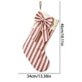 thumbnail image 2 of Velvet Christmas Stockings,18-Inch 2 Pack with Elegant Bows, Large Xmas Stocking Gift Holders for Fireplace Mantel, Christmas Tree, Door and Holiday Decor Red White Stripe & Green, 2 of 8