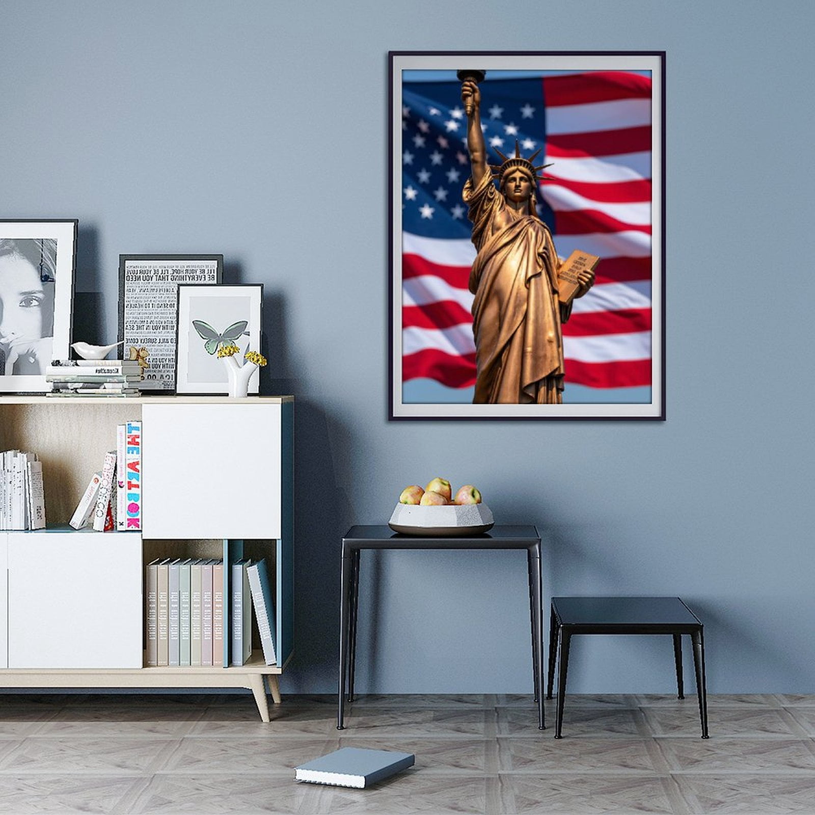 Diamond Art Kits for Adults - 5d Statue Freedom American Flag Patriotic Diamond Painting for Adults, Diamond Art for Adults Beginners, Diamond Painting Kits for Adults for Home Wall Decor