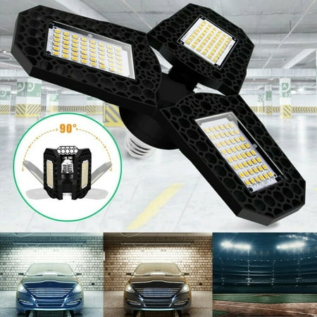 

60W LED Garage Lights 8000 Lumens Garage Ceiling Lights with 3 Adjustable Panels for Basement Workshop Barn Warehouse Cool White
