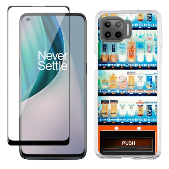 Slim-Fit Protective Phone Case compatible with Motorola Moto One 5G UW, with Tempered Glass Screen Protector, by OneToughShield ® - Vending Machine