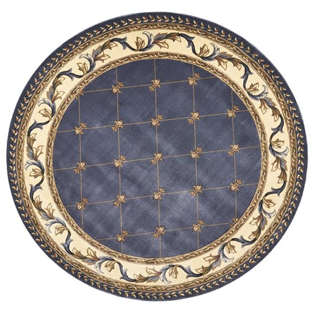 HomeRoots 352959 7 Pi 7 Po Tapis Rond de Surface Bleue en Polypropylène