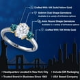 thumbnail image 2 of Gem Stone King 10K Two Tone Gold White Moissanite and London Blue Topaz Engagement Ring for Women | 2.16 Cttw | Oval 8X6MM | Gemstone Birthstone | Size 5, 2 of 7
