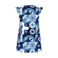 thumbnail image 3 of Lafuoo Evil Eye Pattern Girls' Small Flying Sleeve Nightdress, Suitable for Girls' Round Neck Pajamas and Robes-Large, 3 of 8