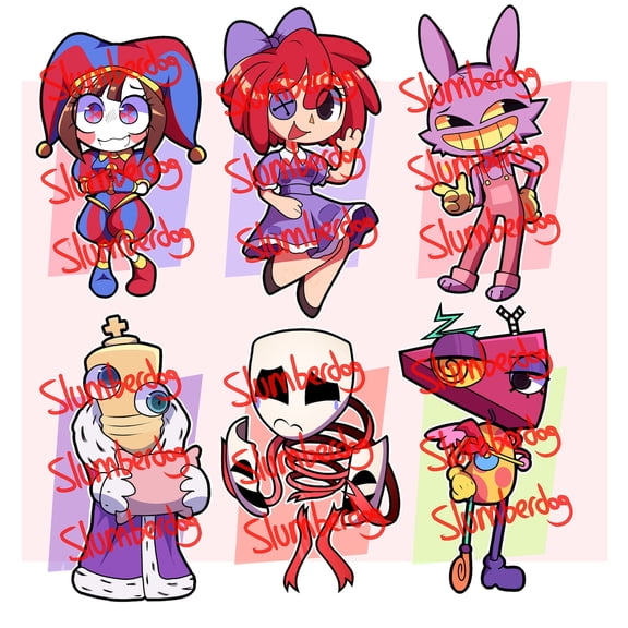 Double Sided Acrylic Keychains | The Amazing Digital Circus | Pomni, Ragatha, Jax, Kinger, Gangle, Zooble | 2.5 / 6.3cm | Fanmade" (1 keychain)