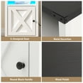thumbnail image 2 of ChVans Farmhouse Set of 2 Nightstand with LED Lights & Charging Station for Bedroom, Rustic End Table with Barn Door & Storage Shelf for Living Room, Black&White, 2 of 8