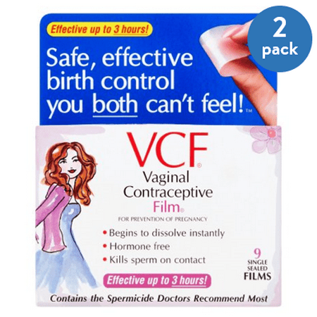 (2 Pack) VCF Vaginal Contraceptive Film - 9 ct (Best Spermicide To Use)