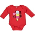 thumbnail image 3 of Inktastic I Love Ice Cream with Cute Ice Cream Cone Boys or Girls Long Sleeve Baby Bodysuit, 3 of 5