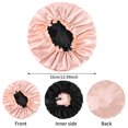 thumbnail image 3 of Phogary 4 Pack Double Layer Waterproof Silk Bonnet, Adjustable Satin Hair Night Caps, Head Wraps for Women Sleeping Shower Long Hair, Curly Hair, 3 of 9