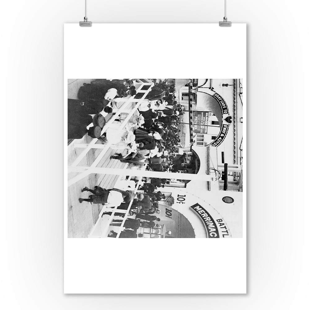 Crowd On Boardwalk Of Coney Island Photograph 24x36 Giclee Gallery Crowd On Boardwalk Of Coney Island Photograph 24x36 Giclee Gallery Print Wall Decor Travel Poster