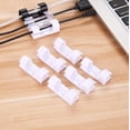 thumbnail image 2 of Awdenio Black/white/transparent 10pc self-adhesive desktop cable organizer fixing clamp, 2 of 5