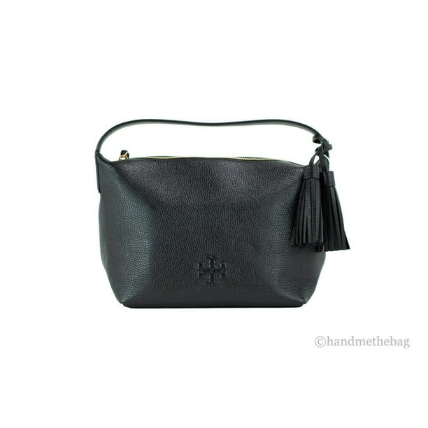 Tory Burch (86884) Thea Small Pebbled Leather Slouchy Shoulder Handbag ( Black) 