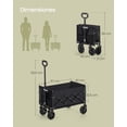 thumbnail image 5 of Carro de Mano Plegable, Carrito de Jardín, con Asa, Carga de 180 kg, 90 L, Negro Tinta, 5 of 5