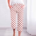thumbnail image 5 of Pantalones Casuales de Mujer de Impresión Floral Cintura Elástica Suelta, Pantalones de Pierna Ancha Recta con Bolsillos, 5 of 5