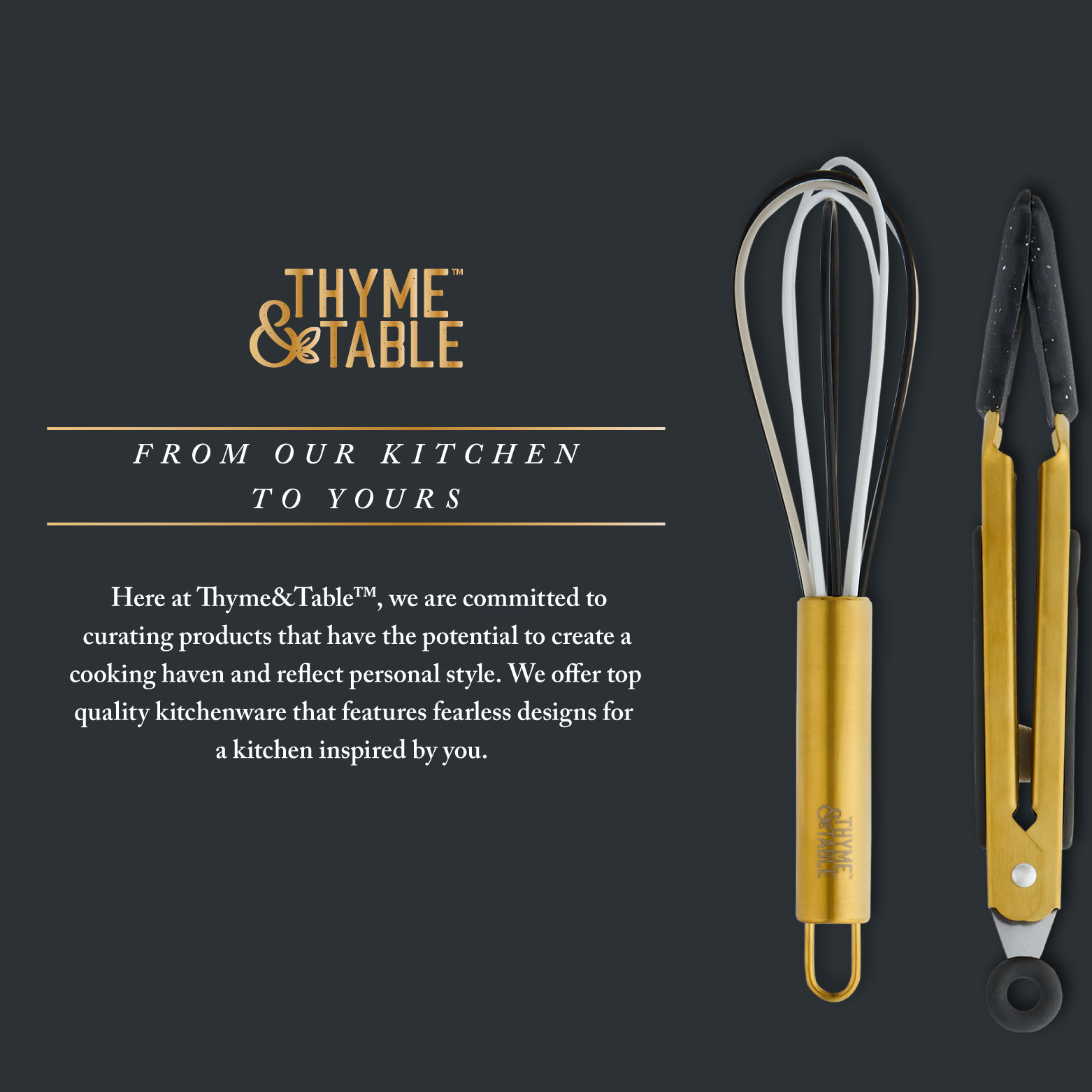 Thyme & Table 5-Piece Silicone Mini Utensil Set, Gold photo 6