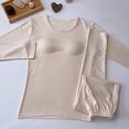 thumbnail image 4 of Qepwscx Ensemble de Chemises Thermiques et Pantalons pour Femmes à Manches Longues, Couche de Base pour l'Entraînement par Temps Froid, Col Rond, Hauts Chauds avec Soutien-Gorge Intégré, Ensembles Haut et Bas Thermiques, 4 of 5