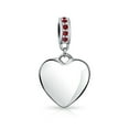 thumbnail image 2 of Bling Jewelry Womens Initial Alphabet Bead Charm Dark Red Heart with Crystal Accent for Bracelets, 2 of 4