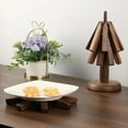 thumbnail image 3 of BingTong Wooden Trivets For Hot Dishes-Tree Shape Trivet Set, 3 Walnut Wood + 1 Stand Stored Like A Christmas Tree,Foldable Kitchen Wooden Trivet For Hot Dishes Pot Bowl Teapot A, 3 of 7