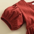 thumbnail image 5 of HCNTES Little Kids Big Kids Girls Summer Dress Ruffle Short Sleeve Casual Beach Dress for Toddler Baby Children 2T 3T 4T 5T 6T 7T 8T(3-4 Years,D01-Red), 5 of 9