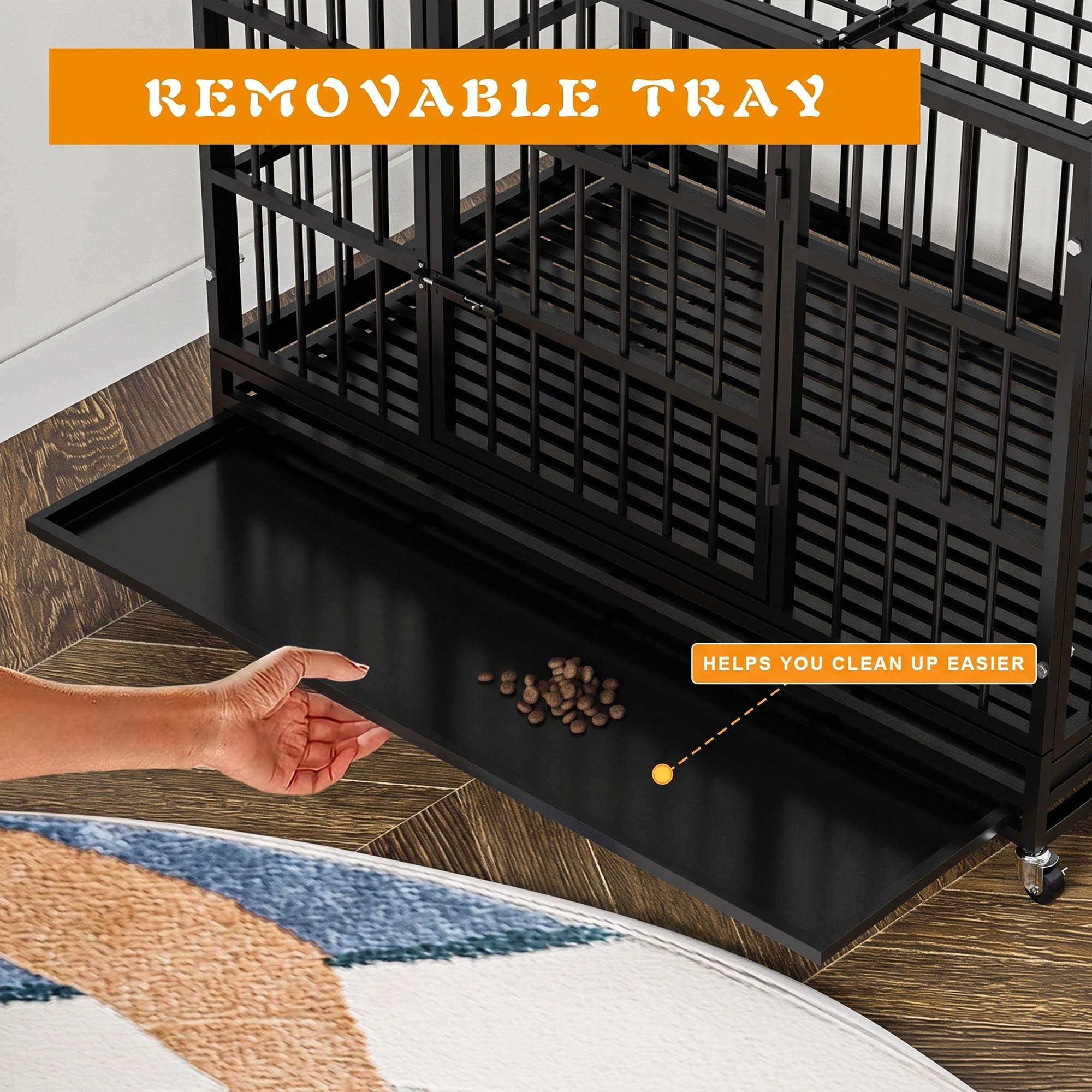 Waleaf 48 Inch Heavy Duty Dog Crate with Wheels photo 5