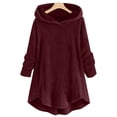 thumbnail image 1 of IMENGL Haut à Capuche Chaud en Peluche Automne Hiver, Rouge m, Taille M-5TG, 1 of 5