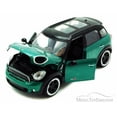 thumbnail image 3 of Diecast Car w/Trailer - Mini Cooper S Countryman w/ Sunroof, Green - Motormax 73353 - 1/24 scale Diecast Model Toy Car, 3 of 4