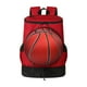 thumbnail image 4 of Mochila de baloncesto Equipo de entrenamiento deportivo Bolsa con cremallera Moda con compartimento para zapatos con soporte para pelotas para ir de Rojo Negro L Adultos, 4 of 8