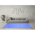 thumbnail image 3 of Ahgly Company Machine Washable Indoor Round Abstract Blue Contemporary Area Rugs, 4' Round, 3 of 4