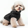 thumbnail image 3 of PcEoTllar Winter Dog Coat with Harness, Waterproof Reflective Dog Winter Jacket, Thick Fleece Snowsuit Christmas Vest for Small/Medium Dogs 14-24 lbs, Black, 3 of 10