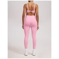 thumbnail image 3 of PISONIC Workout Workout Sets Color Block Twist Back Layered Sports Bra Twist Waist Leggings Gym Yoga Outfits, 3 of 9