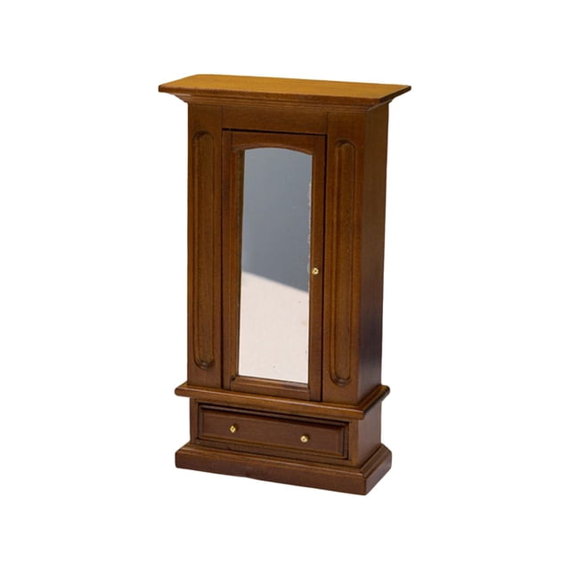 Milaget 1:12 Maison de Poupée Garde-Robe Meuble Modèle Accessoire Modèle en Bois Brun