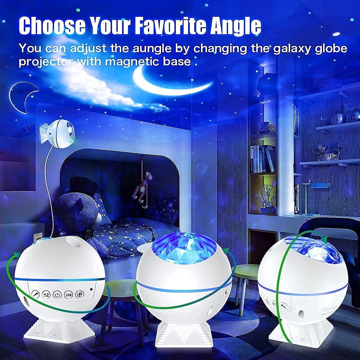 Galaxy Projector Star Projector Night Light Projector with Bluetooth Speaker Sky Room Projector Light Galaxy 360 Pro for Bedroom Remote Control 43 Lighting Modes Birthday Gifts for Kids