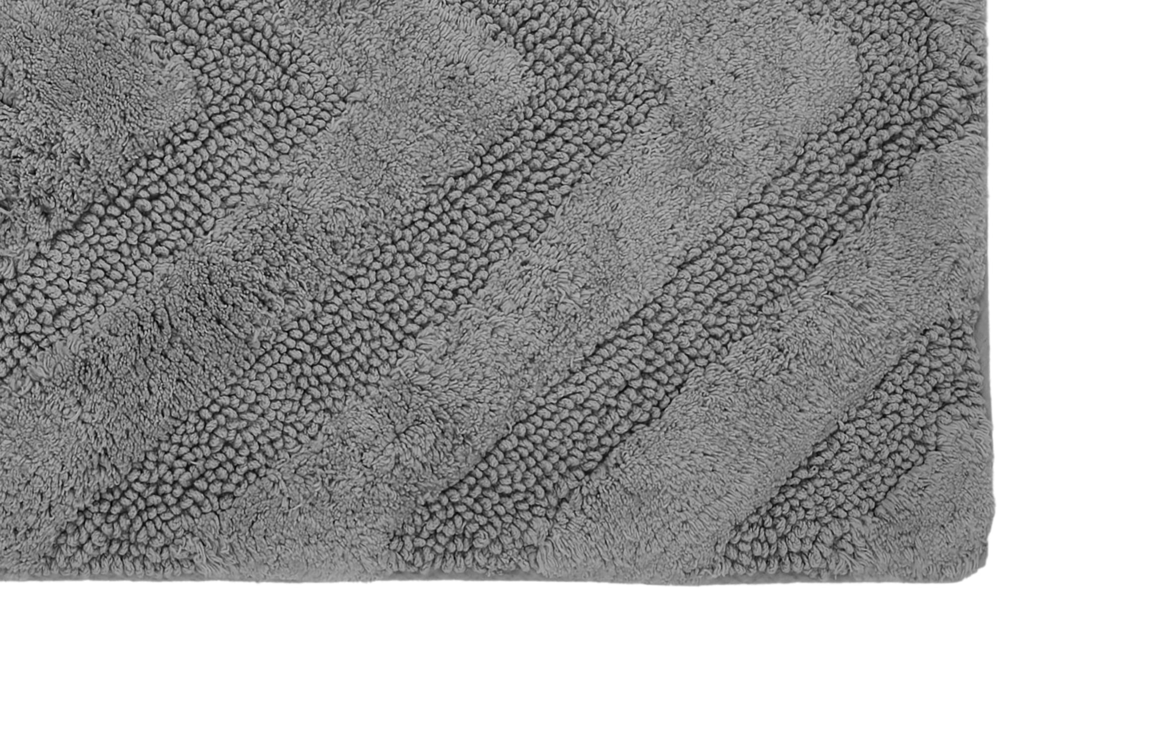 Better Trends 2 Piece Bathroom Rug Set 100% Cotton Extra Soft Tufted Bath Rug Water Absorbent Non-Slip Bath Mat Machine Washable (Gray) Hugo Collection