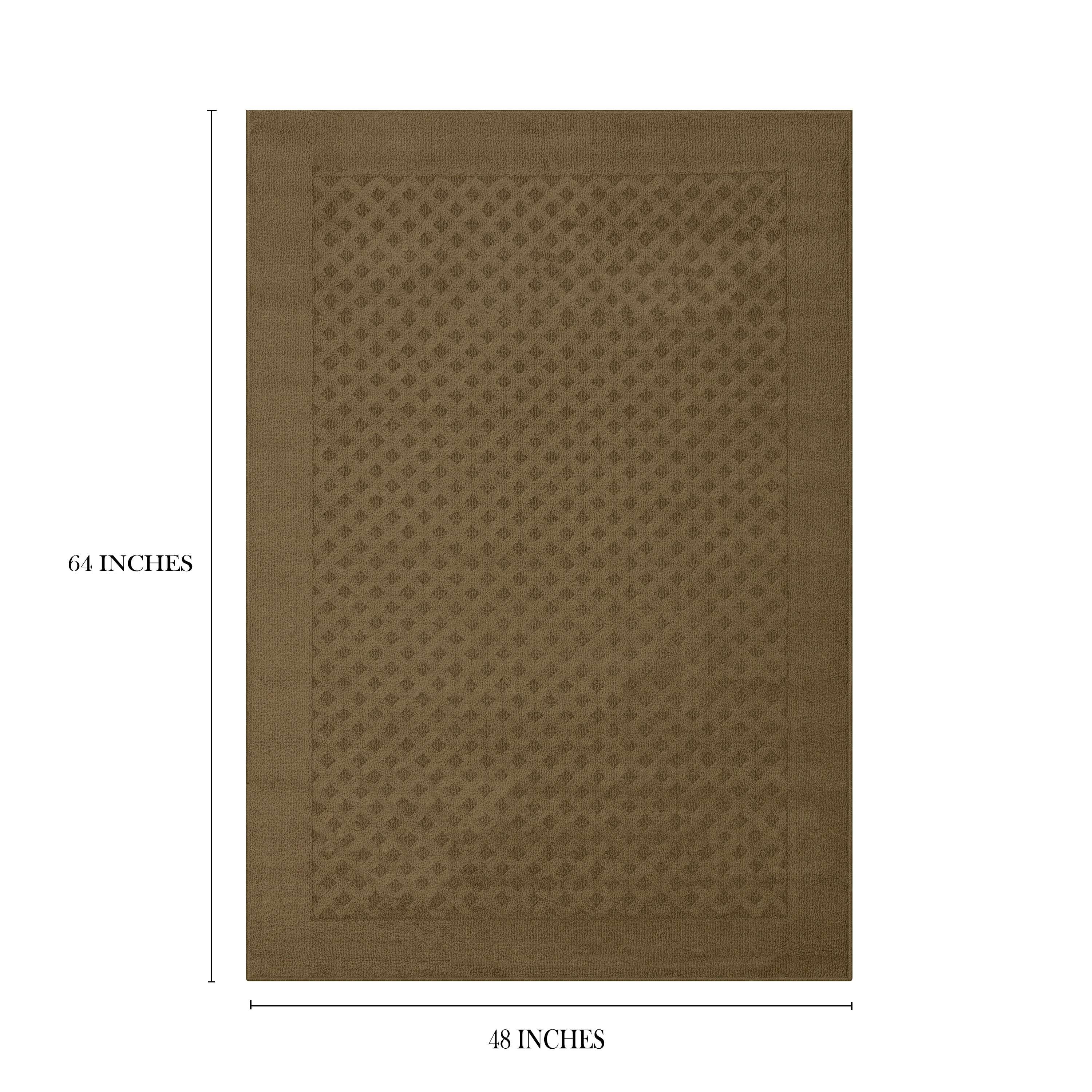 Mainstays Dylan Solid Diamond Olefin Brown Indoor Area Rug, 4'x5'4"