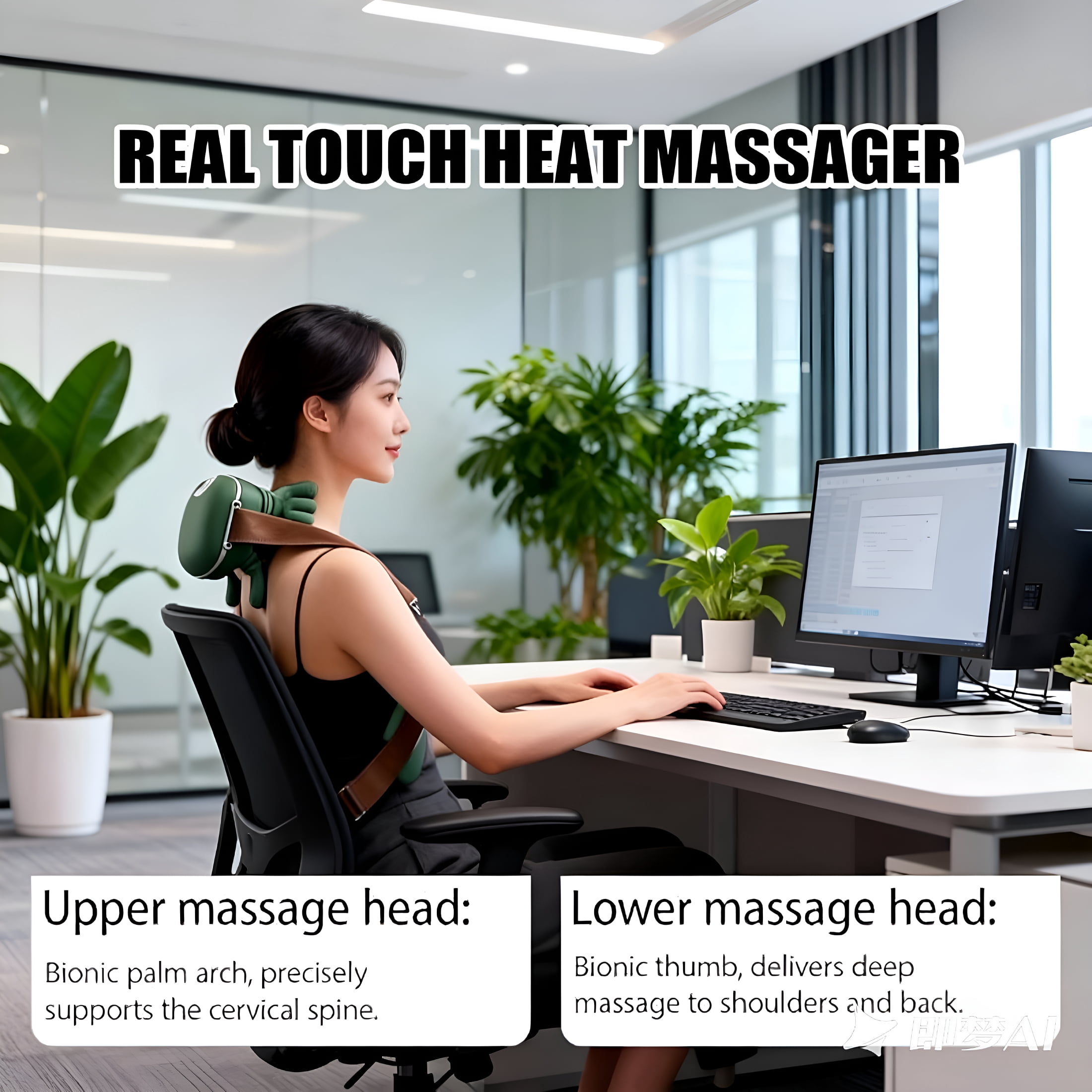 XIRQI Relaxation Massager-Neck Massager with Fingers,Heated Hand Shoulder and Neck Massagers,4D Kneading Shoulder Massagers for Pain Relief Deep Tissue Muscle Tension