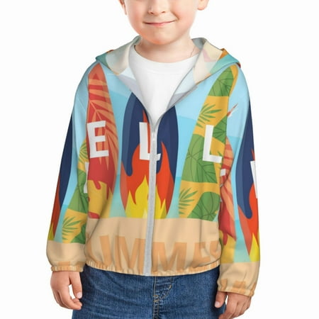 

Lukts Hello Summer3 Print Children s Long-Sleeved Sun Protection Clothing Hooded Sweatshirts for Boys and Girls Outdoor Sports-4 Years