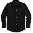 thumbnail image 4 of QWZNDZGR Mens Casual Button Down Shirt Long Sleeve Chambray Shirt Business Blouse, 4 of 8