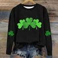 thumbnail image 4 of AherBiu Chandails en Molleton de la Saint-Patrick pour Femmes Col Rond Manches Longues Imprimé Trèfle Doublé en Polaire Vêtements de Printemps, 4 of 4
