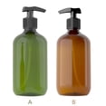 thumbnail image 4 of PET botella vacía recargable champú loción prensa bomba maquillaje dispensador contenedor de plástico, marrón 4 Piezas 500ml Methold HA5039-02B×4, 4 of 6