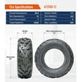 thumbnail image 3 of HALBERD 6PLY 25X8-12 SXS  ATV UTV Tires  25x8x12 All Terrain Off-Road Heavy Duty Tires Set of 2, 3 of 6
