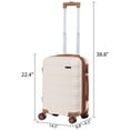thumbnail image 2 of SuperDeal 22 Inch Spinner Carry On Luggage Hardside Suitcase Expandable Travel Bag with Wheels, White, 2 of 12