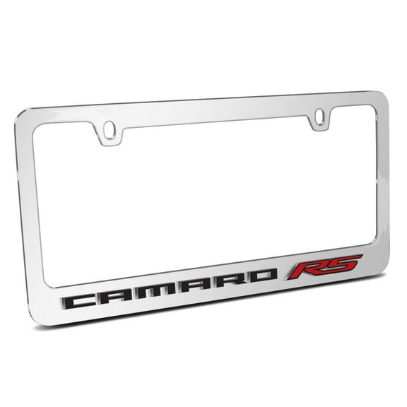 Chevrolet Camaro RS 3D Embossed Letters on Mirror Chrome Metal License Plate Frame