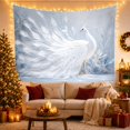 thumbnail image 3 of White Peacock in Misty Botanical Scene Dreamy Watercolor for Nature Lovers Wildlife Wall Art Christmas Gift Tapestry Wall Hanging for Bedroom and Living Room, 3 of 7